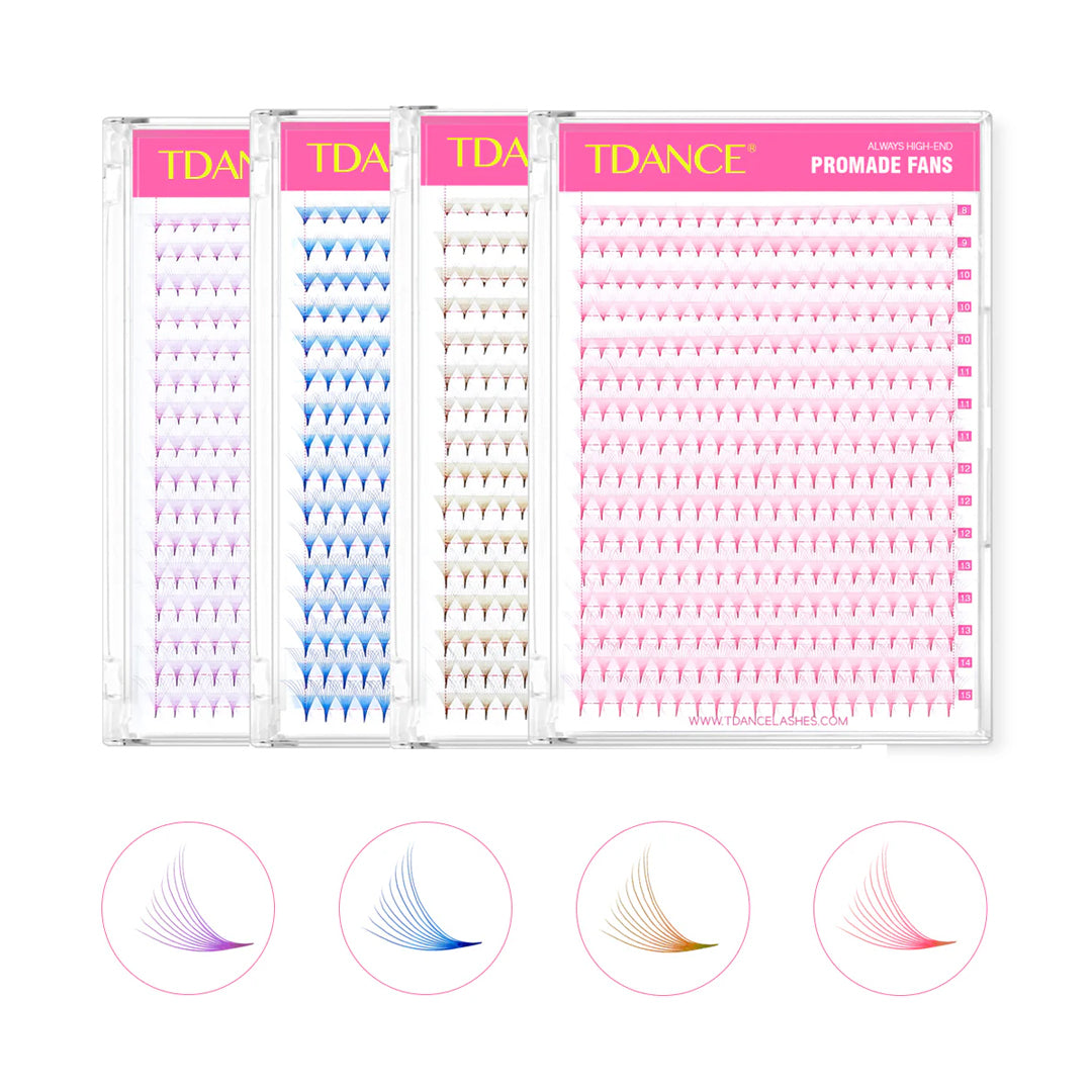 Mixed Pointy Base Colored Premade Volume Fans 320 Fans