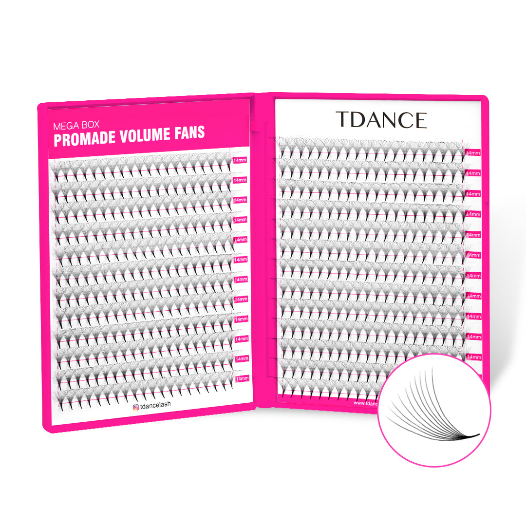 10D Promade Volume 500 Fans Lashbook TDANCE
