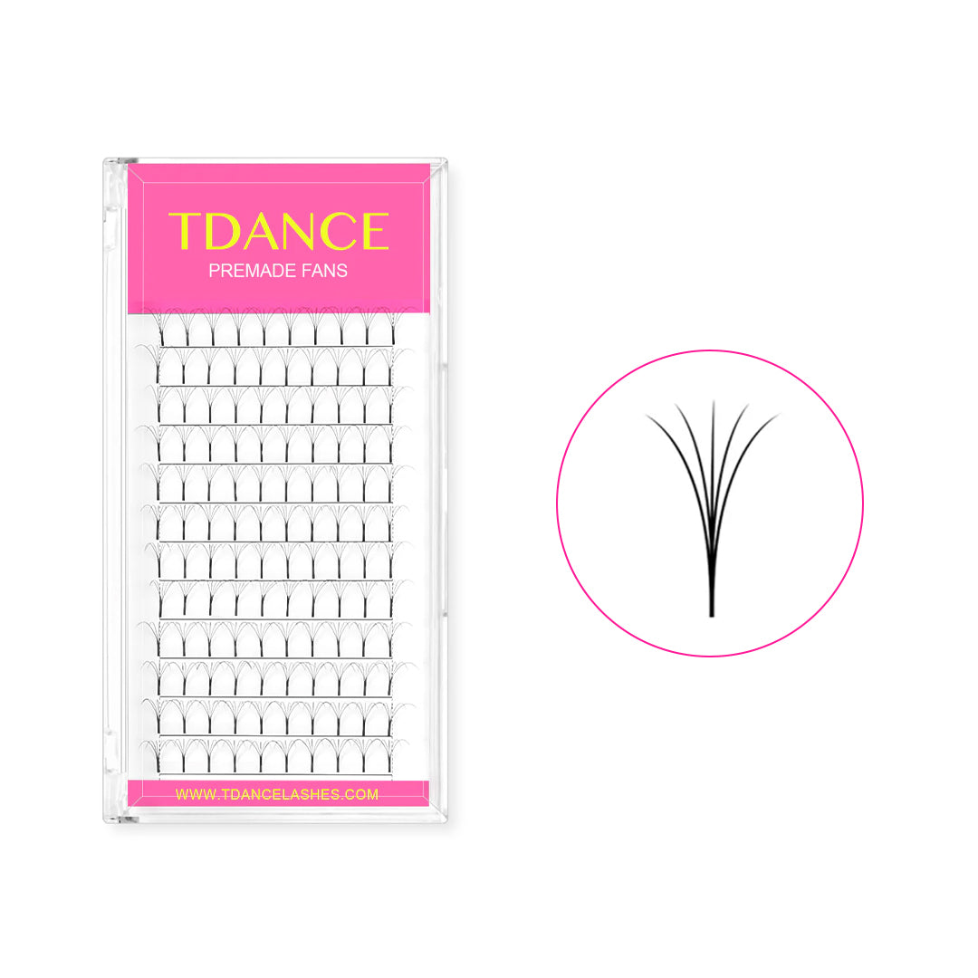 5D Premade Volume Fans Lashes  12 Rows (Long Stem) - TDANCE