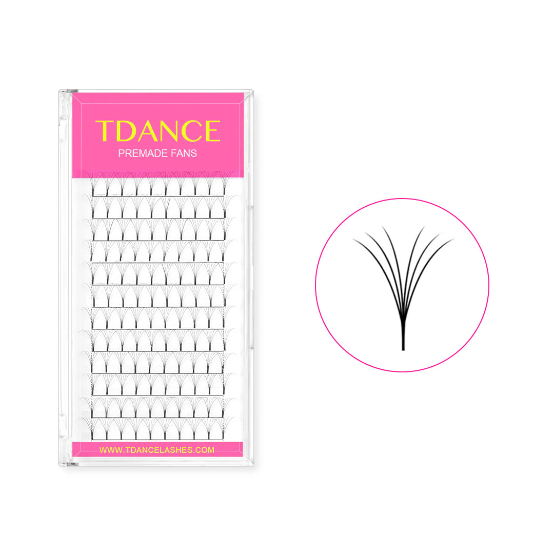 6D Premade Volume Fans Lashes  12 Rows (Long Stem) - TDANCE
