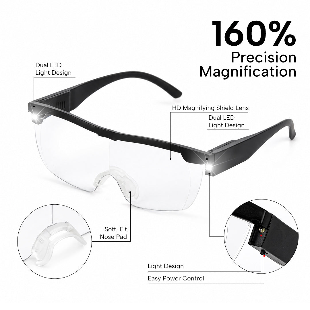 Gafas LED con luz y aumento para extensiones de pestañas