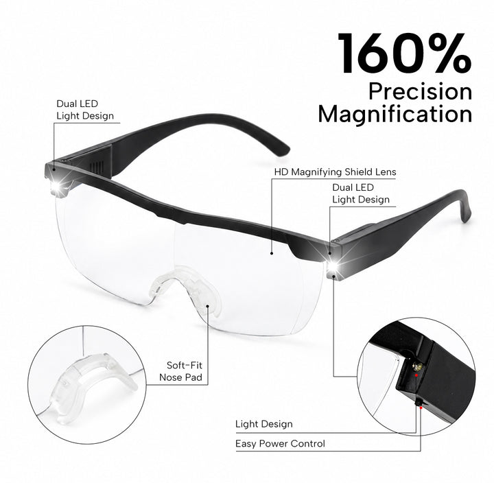 Gafas LED con luz y aumento para extensiones de pestañas