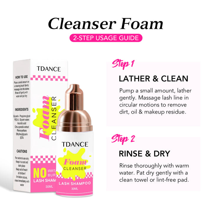 Espuma Limpiadora Para Extensiones De Pestañas En Botella Blanca 60ML