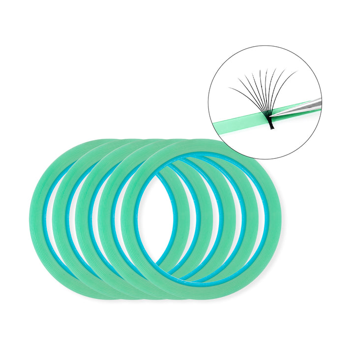 Tiras para abanicar pestañas para extensiones de pestañas (5 rollos / paquete)