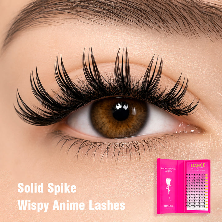 12 Rows 0.07MM Solid Spike Wispy Anime Lashes