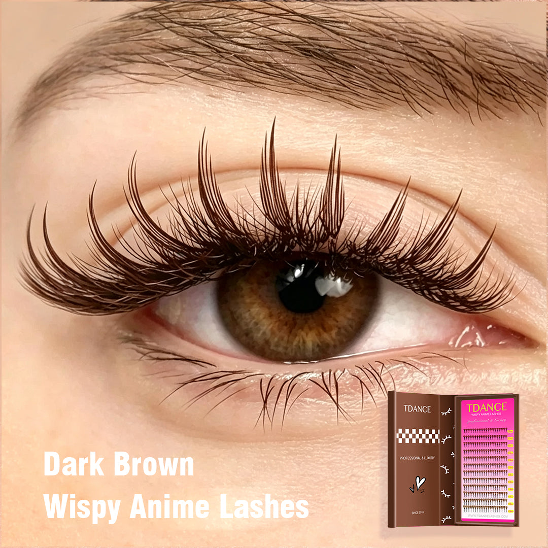 TDANCE 12 Rows 0.07MM Dark Brown Wispy Anime Lashes