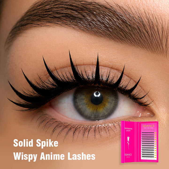 12 Rows 0.07MM Solid Spike Wispy Anime Lashes