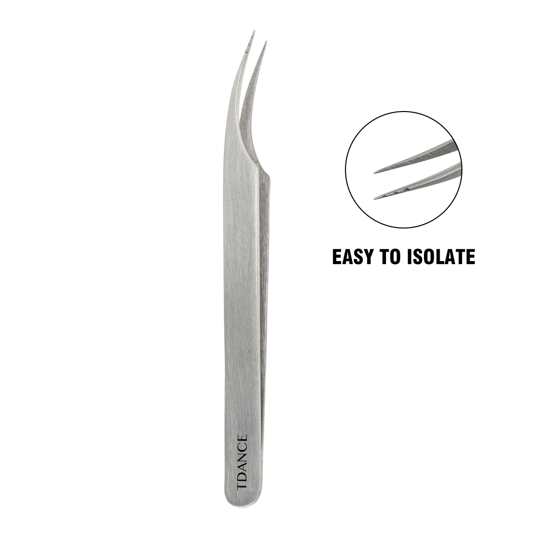 TW-20 Silver Tweezers For Eyelash Extension TDANCE1
