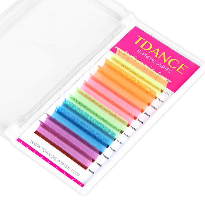 0.07MM Glow Neon Fluorescent Colored Volume Eyelash Extensions