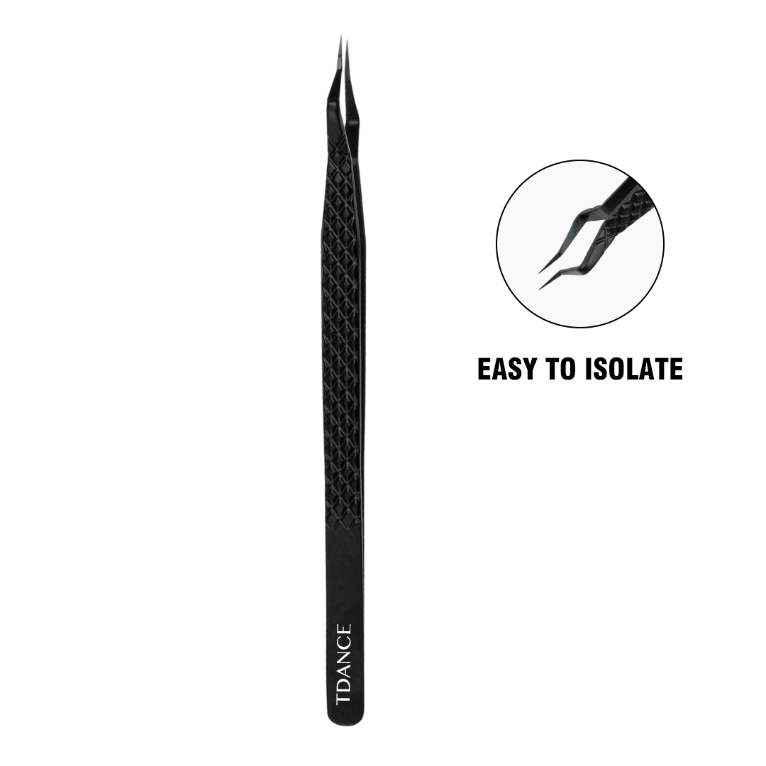 TW-18 Professional Black Tweezers For Eyelash Extension TDANCE 1