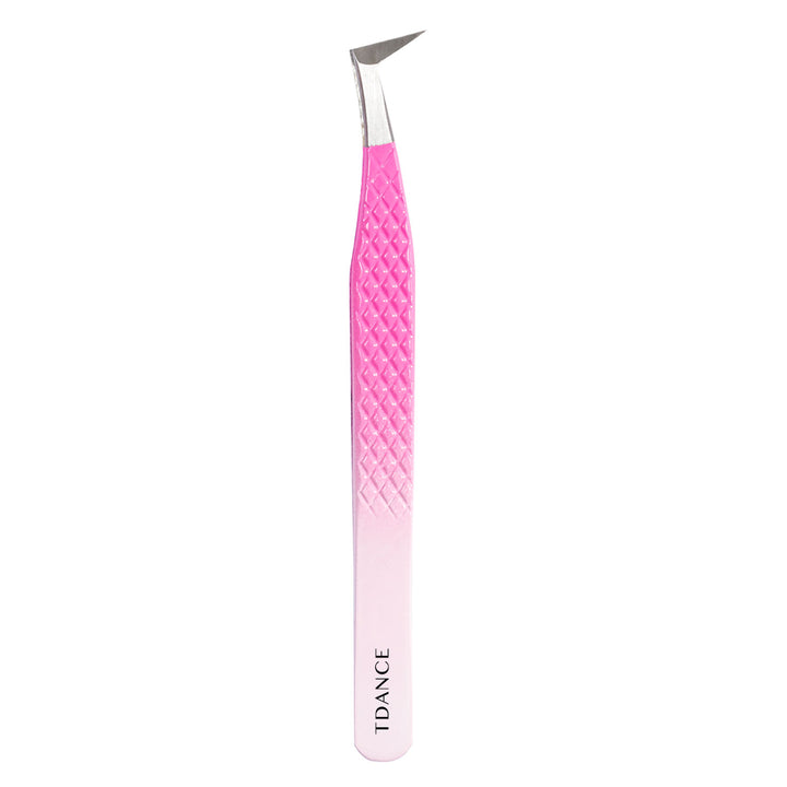 TO-01 Ombre Pink-White Tweezers For Eyelash Extension TDANCE