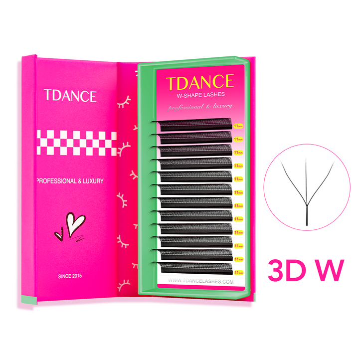 W Style 3D vorgefertigte Lautstärke -Lüfterwimpern