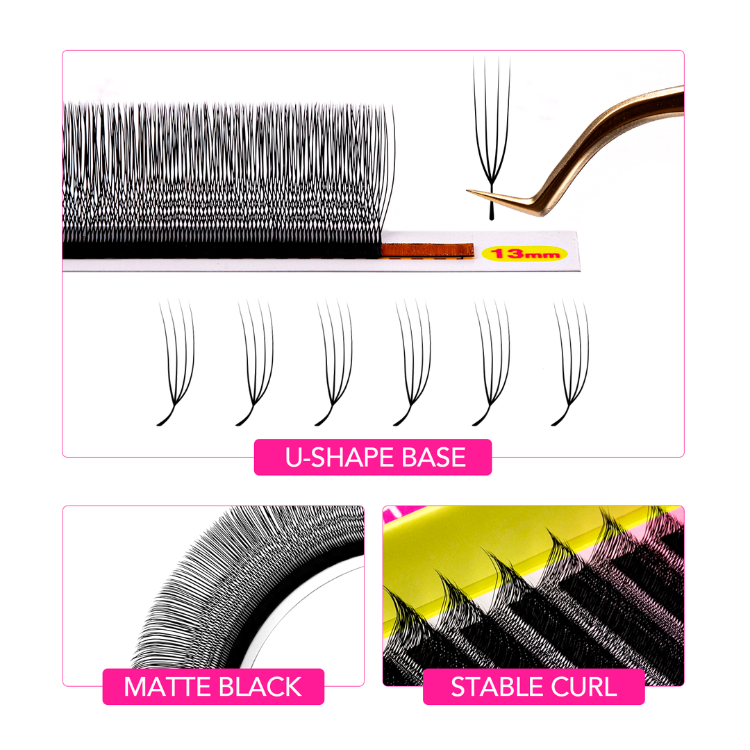 U-Shape 4D W Style Lashes