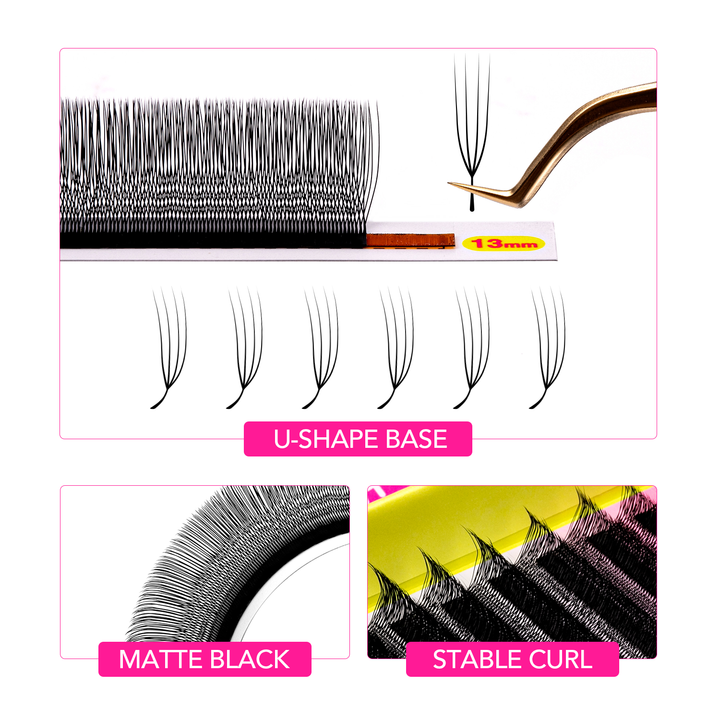 U-Shape 4D W Style Lashes