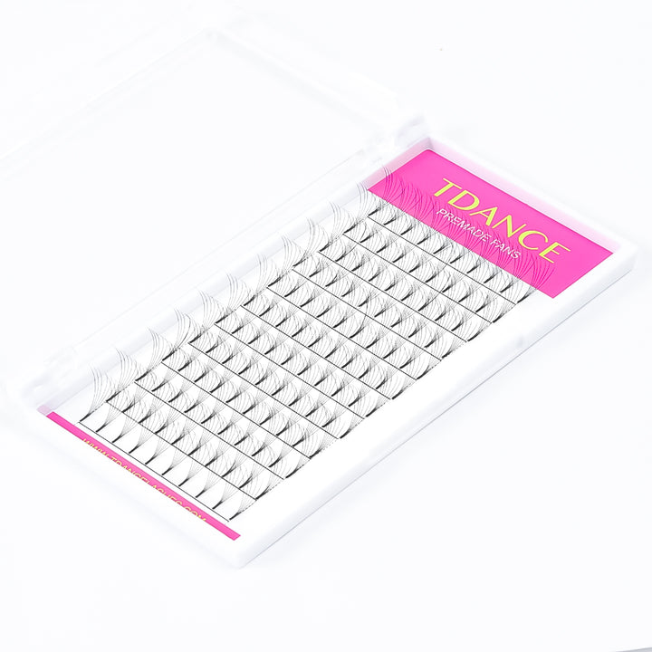 6D Premade Volume Fans Lashes 12 Rows (Long Stem) - TDANCE