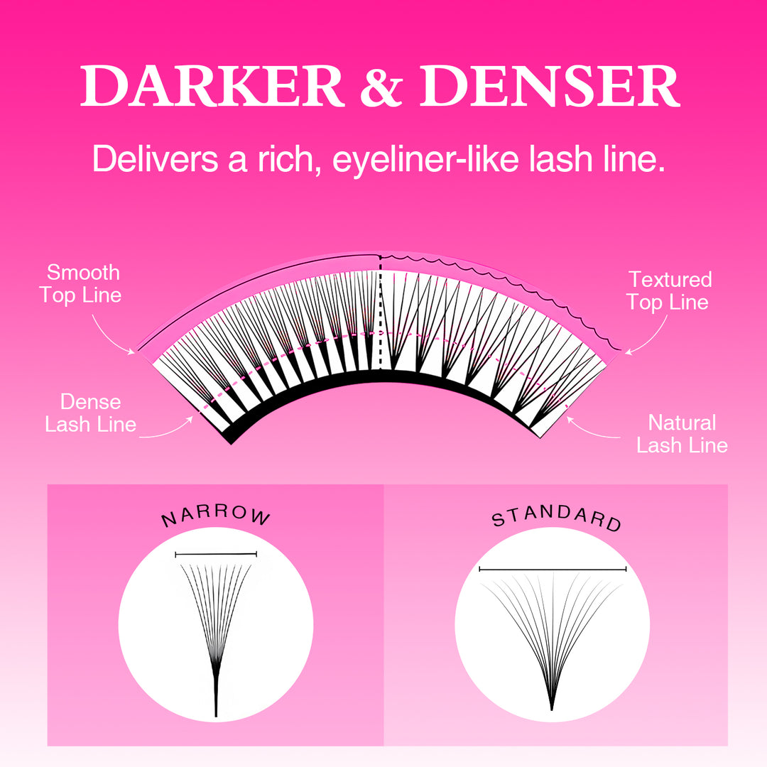 Extensiones de pestañas pre - hechas angostas 6D, ultra 1000 abanicos