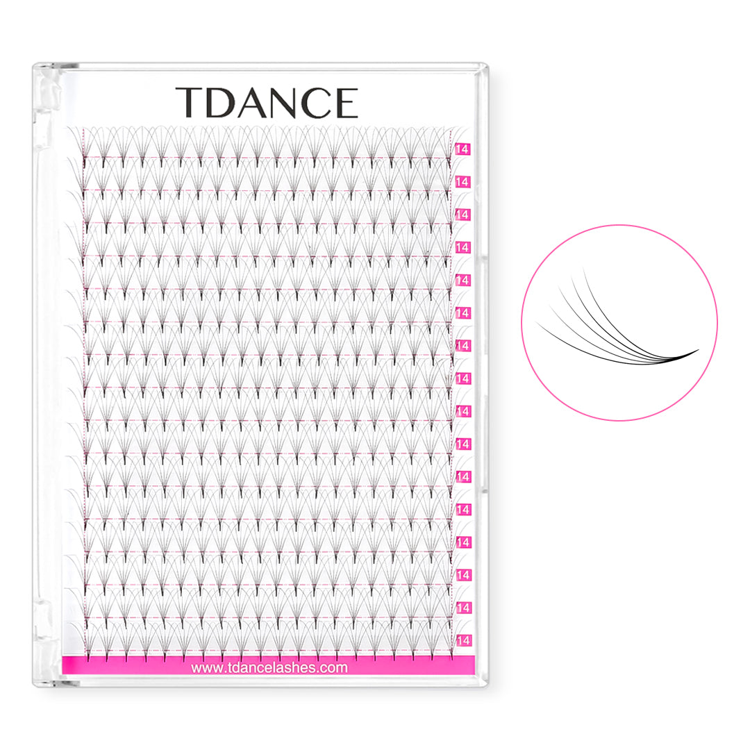 5D Premade Volume Fans Eyelash Extensions 320 Fans 16 Rows (Pointy Base) - TDANCE