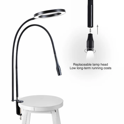 Lámpara UV/LED de doble luz con sujetador para pestañas