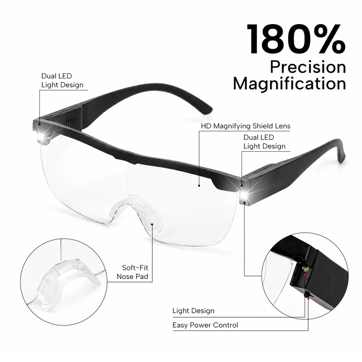 Gafas LED con luz y aumento para extensiones de pestañas