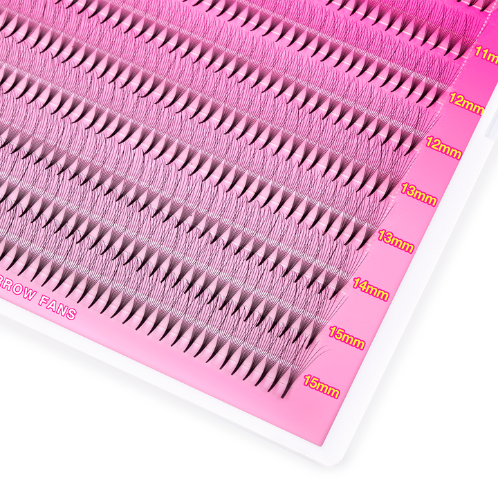 Volumen prefabricado 8D Extensiones de pestañas 320 Fans 16 Filas (pointy base)