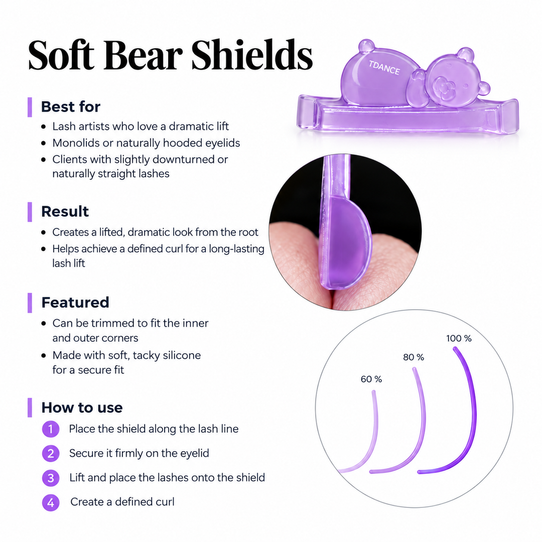 Korean Teddy Bear Lash Lift Shields-tdance