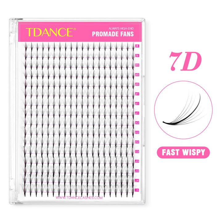 7D Premade Volume Fans Eyelash Extensions 320 Fans 16 Rows (FAST WISPY)
