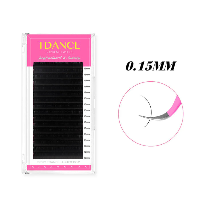 Extensiones de pestañas clásicas premium de 0.15 MM con 16 filas