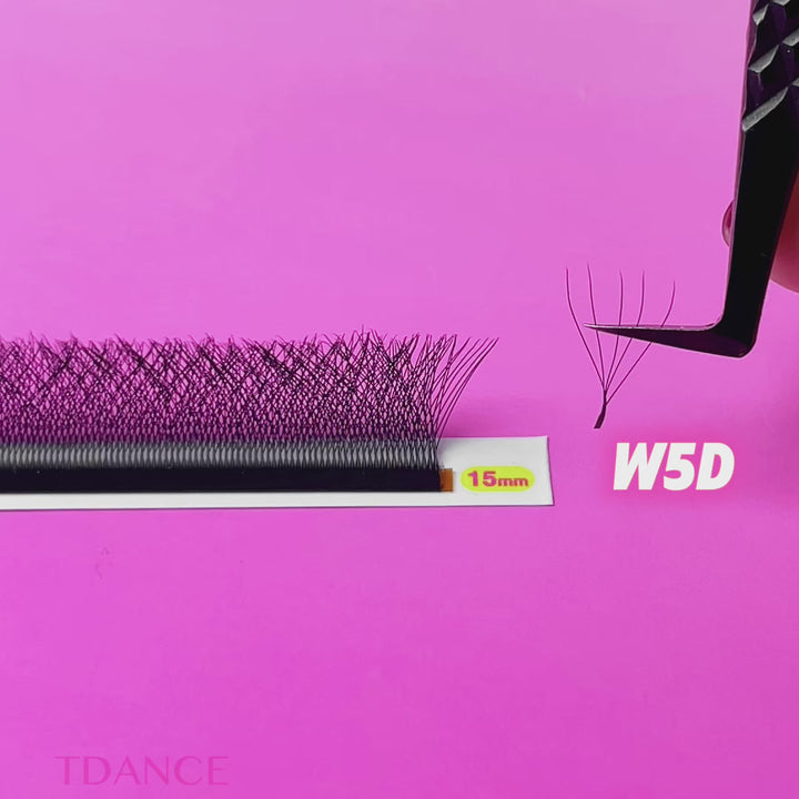 W Style 3D vorgefertigte Lautstärke -Lüfterwimpern