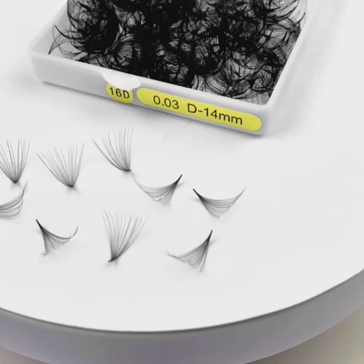 16D Mega Volume Handmade Premade Volume Loose Fans Pointy Base (500 Fans)