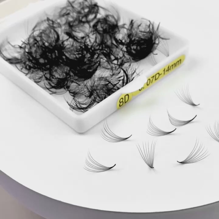 8D Handmade Premade Volume Loose Fans Pointy Base(500 Fans) TDANCE