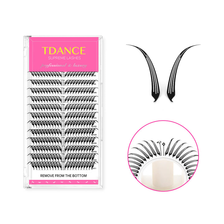 0.07MM Slanted Fox Wispy Anime Lashes 12Rows