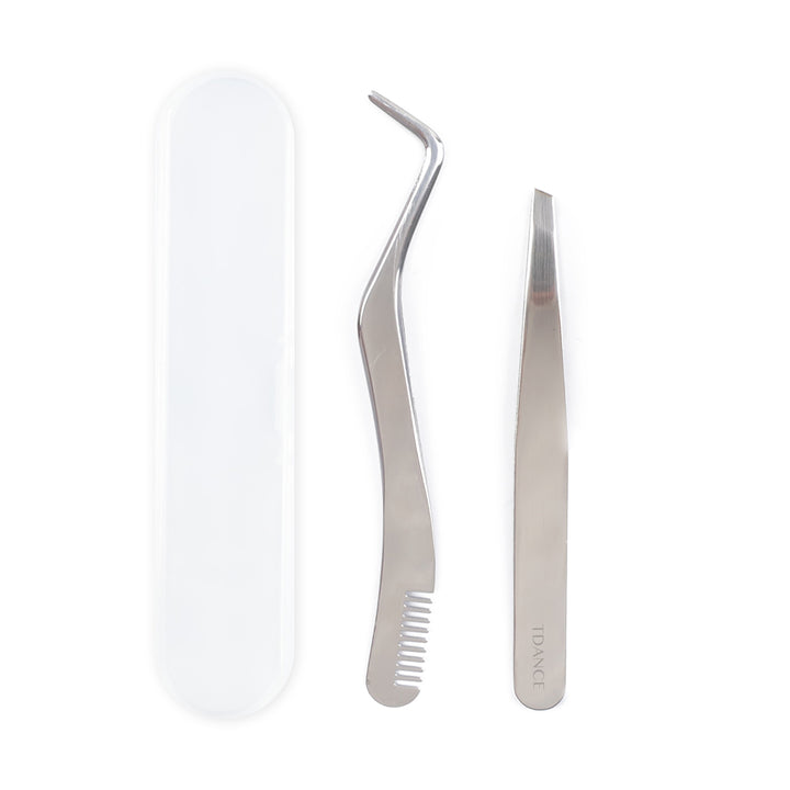 Pinzas de pestañas para la extensión de pestañas de racimos de pestañas de bricolaje